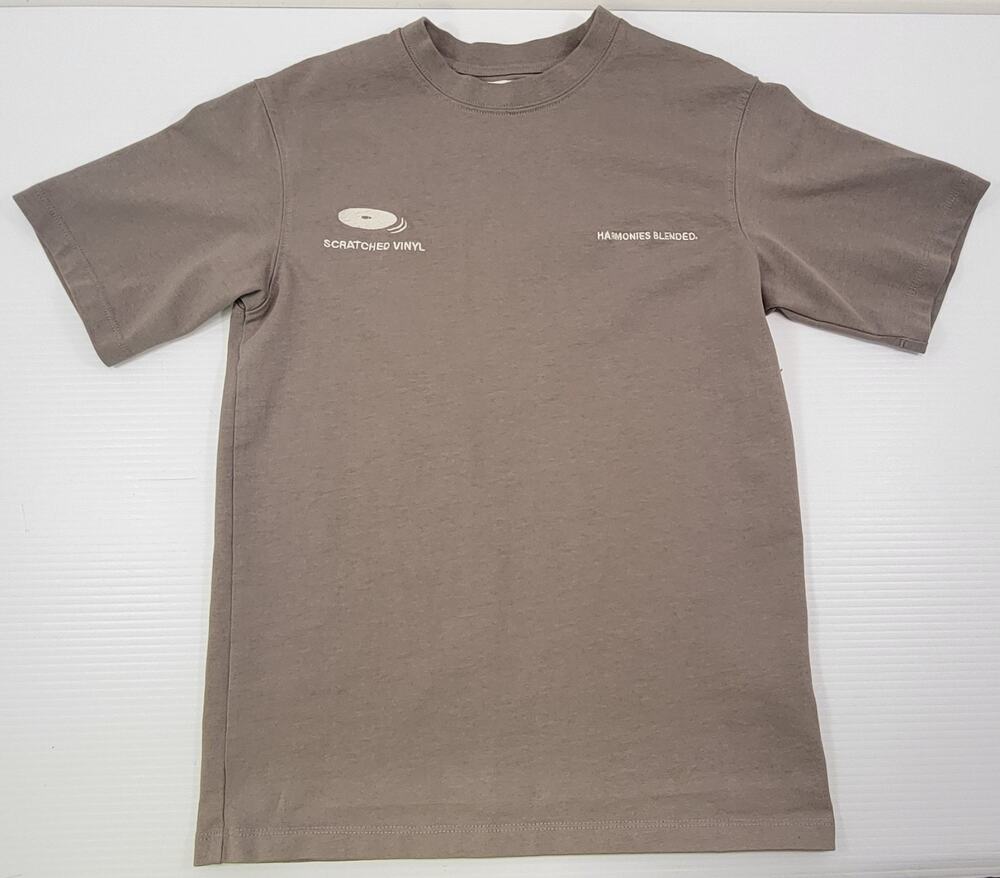 M4) Zara Boys Kids Scratched Vinyl Gray Cotton Short Sleeve T-Shirt 9-10